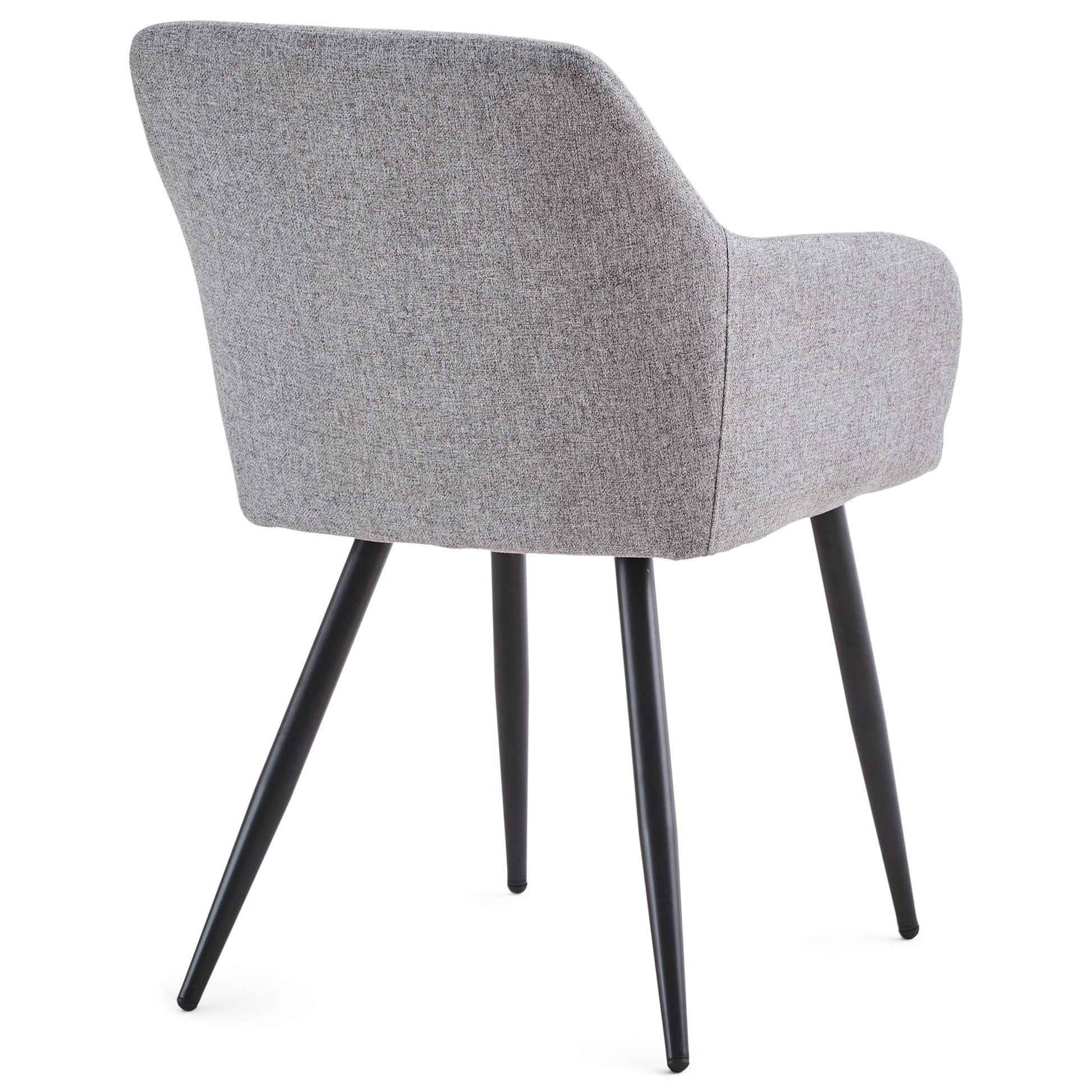 Jenna - Chaise de salle à manger en tissu gris avec pieds noirs