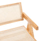 Ava - Chaise de salle à manger avec accoudoirs en frêne avec assise en osier tressé