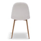 Mela - Chaise de salle à manger en bouclé blanc avec aspect chêne
