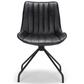 Lola - Chaise de salle à manger en cuir artificiel noir avec fonction pivotante à 360 degrés