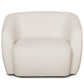 Melisa - Fauteuil en bouclé blanc L: 92 x P: 84 x H: 66 cm