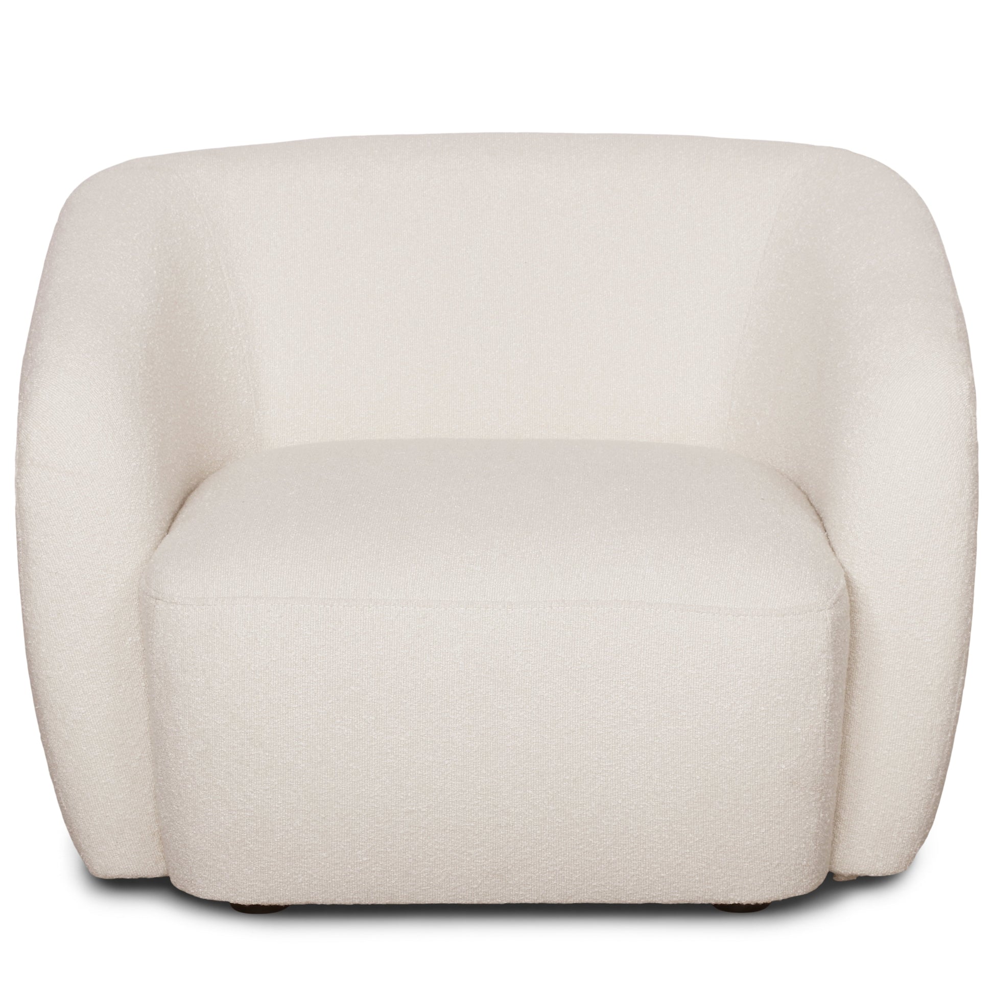 Melisa - Fauteuil en bouclé blanc L: 92 x P: 84 x H: 66 cm