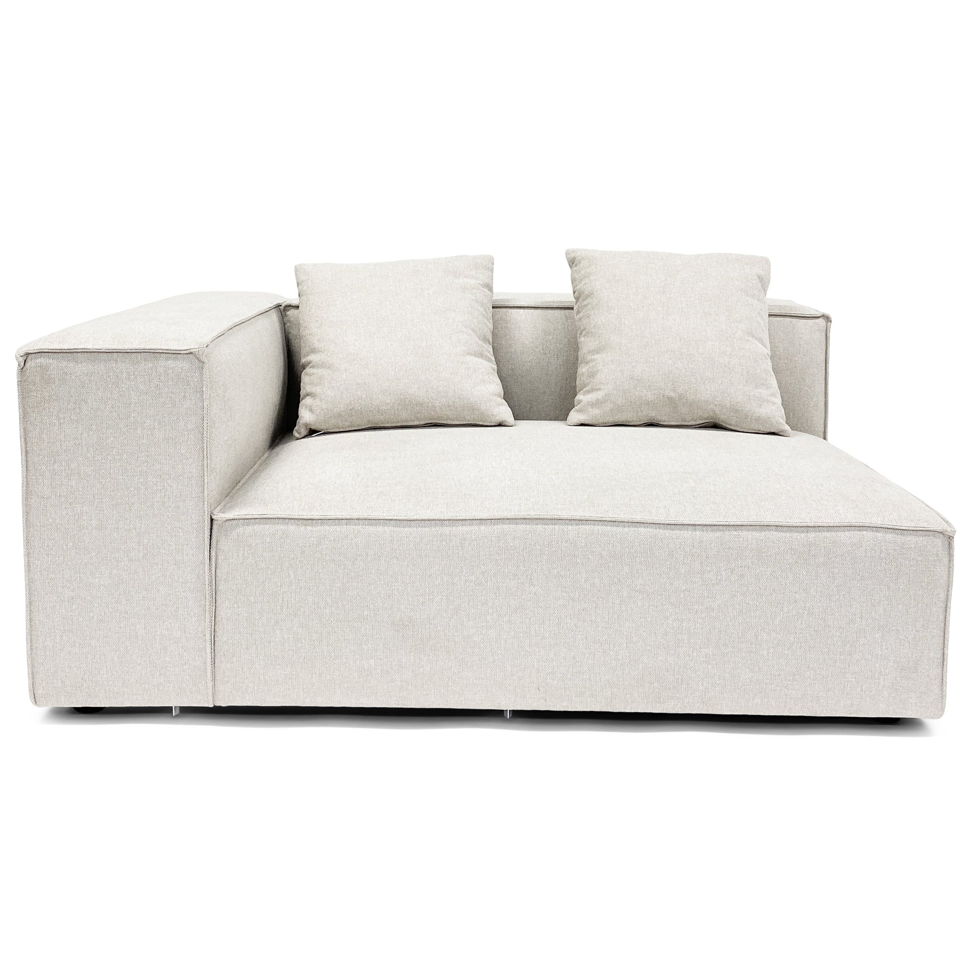 Hailey - Canapé d'angle droit beige avec 2 modules L: 294 x P: 148 x H: 65 cm