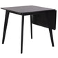 Rickie - Table à manger extensible en bois de chêne laqué noir 80/120 x 80 cm