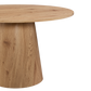 Scarlett - Table de salle à manger ronde avec pied en colonne imitation chêne Ø120 cm