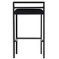 Allie - Tabouret de bar de cuisine en velours noir 65 cm