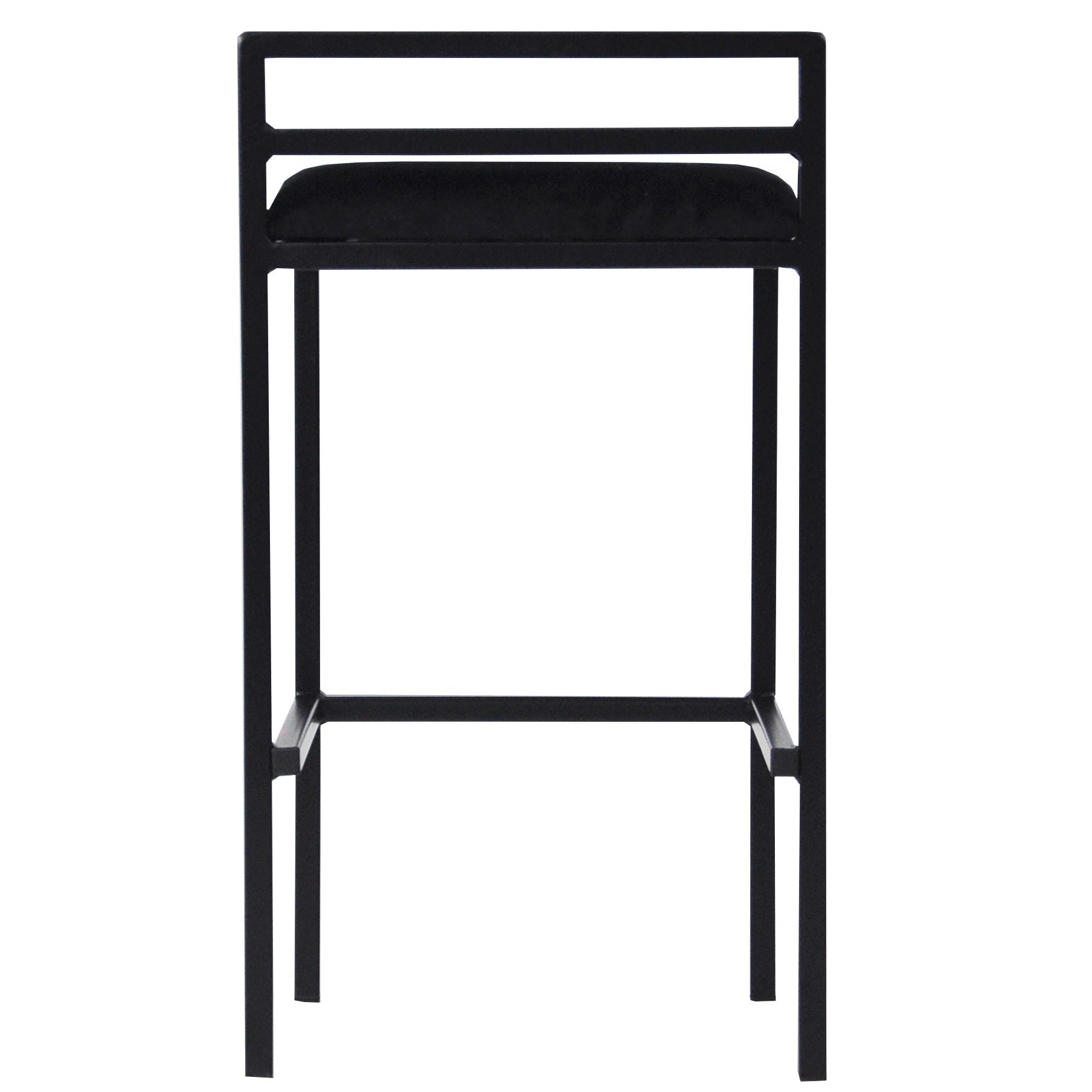 Allie - Tabouret de bar de cuisine en velours noir 65 cm