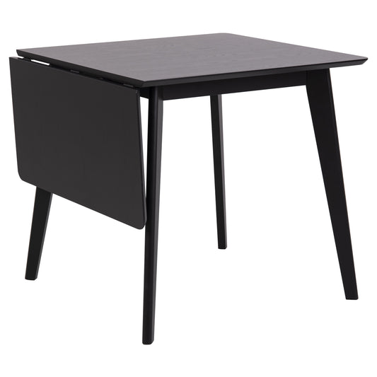 Rickie - Table à manger extensible en bois de chêne laqué noir 80/120 x 80 cm