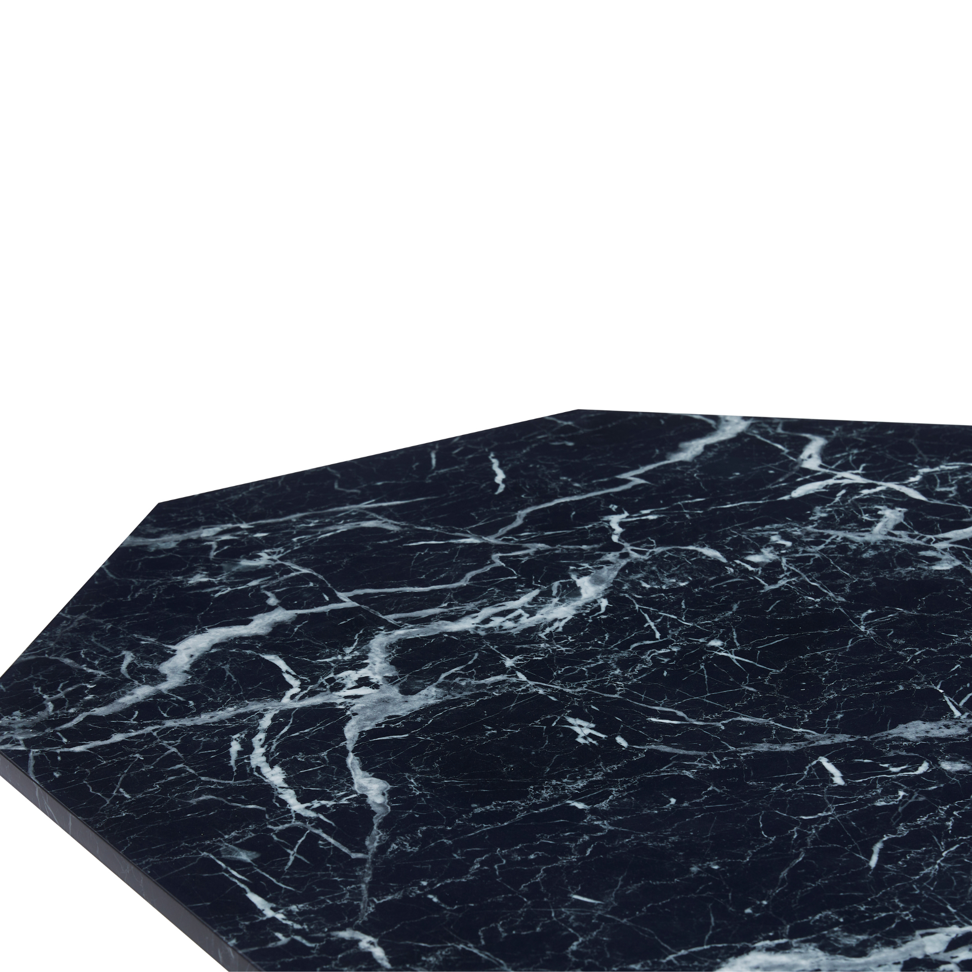 Lagoni - Table ronde Ø100 cm en aspect marbre noir