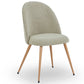 Annika Chaise de salle à manger – Tissu bouclé sable avec pieds aspect chêne