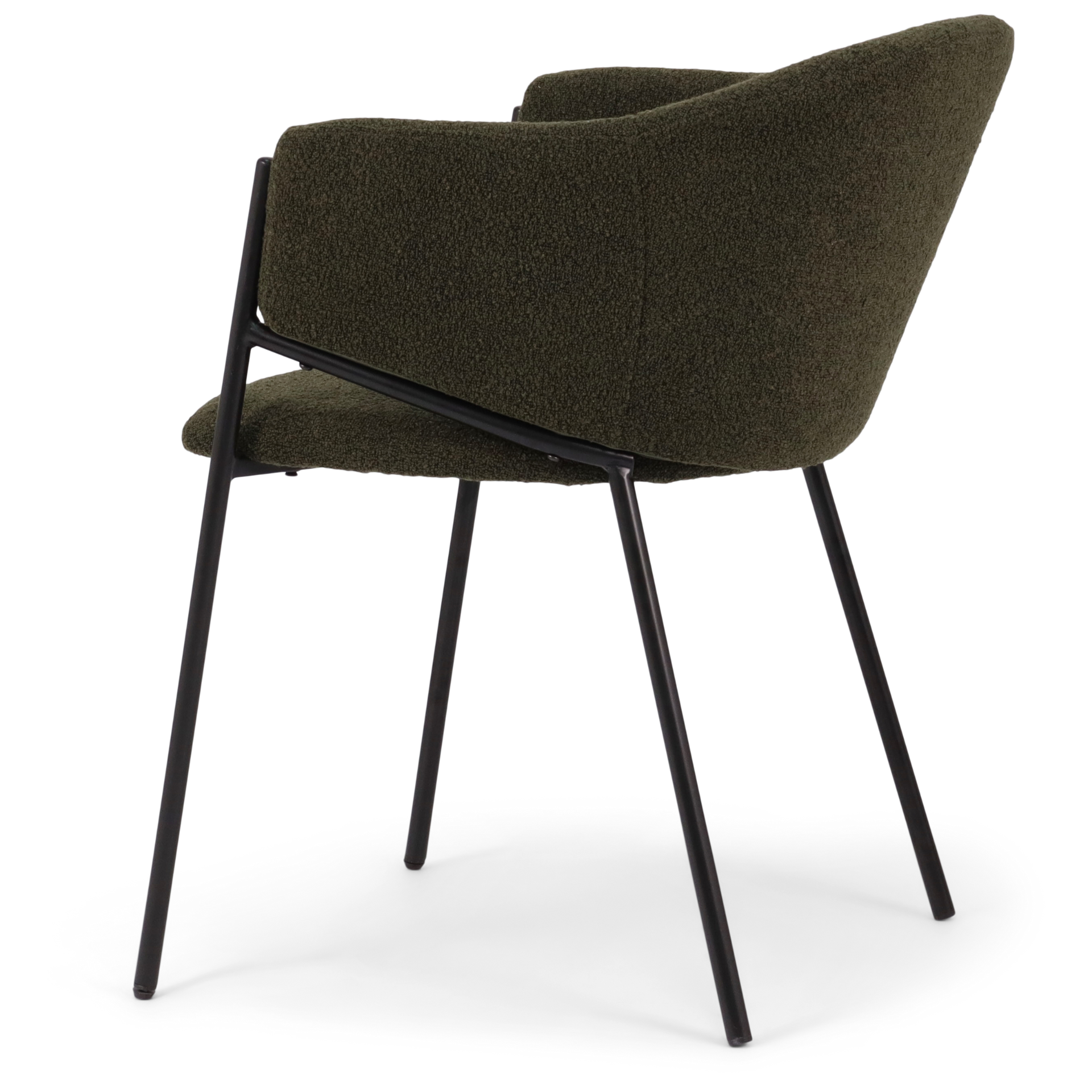 Carolina chaise de salle à manger en bouclé vert