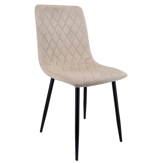 Line - Chaise de salle à manger en velours beige