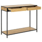 Seaford - Table console avec tiroirs en placage de chêne