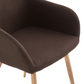 Jenna - Chaise de salle à manger en tissu marron avec aspect chêne
