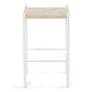 Bella - Tabouret de bar blanc avec assise en rotin 65 cm