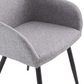 Jenna - Chaise de salle à manger en tissu gris avec pieds noirs