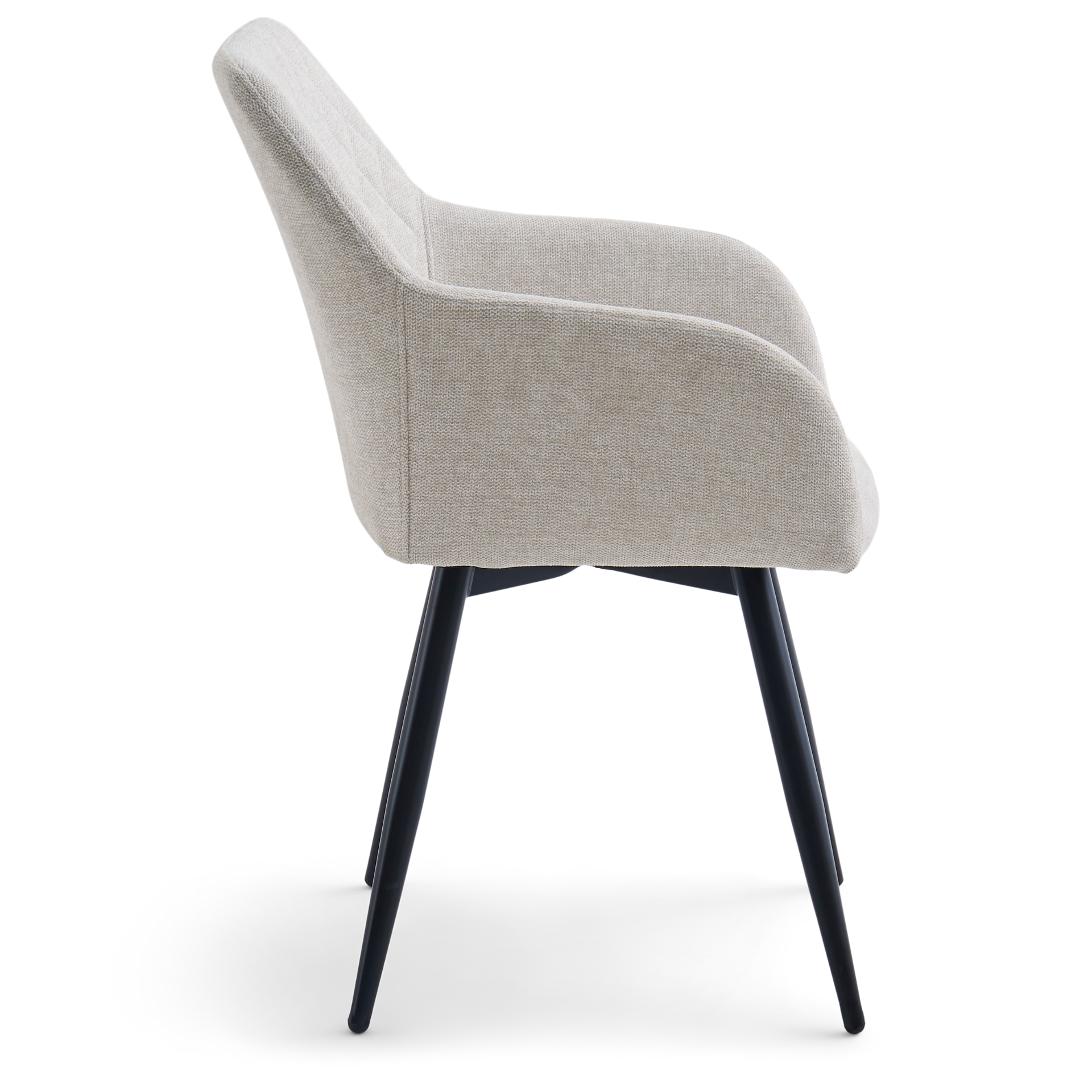 Carlo - Chaise de salle à manger rembourrée beige avec rotation à 360 degrés