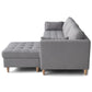 Lulu - Canapé d'angle réversible gris côté droit ou gauche L:215 x P:82 x H:78 cm