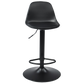 Sandie - Tabouret de bar réglable en hauteur - Plastique noir
