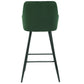 Carlo - tabouret de bar velours vert avec accoudoirs 65 cm