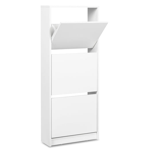Amy - Meuble à chaussures blanc avec 3 portes