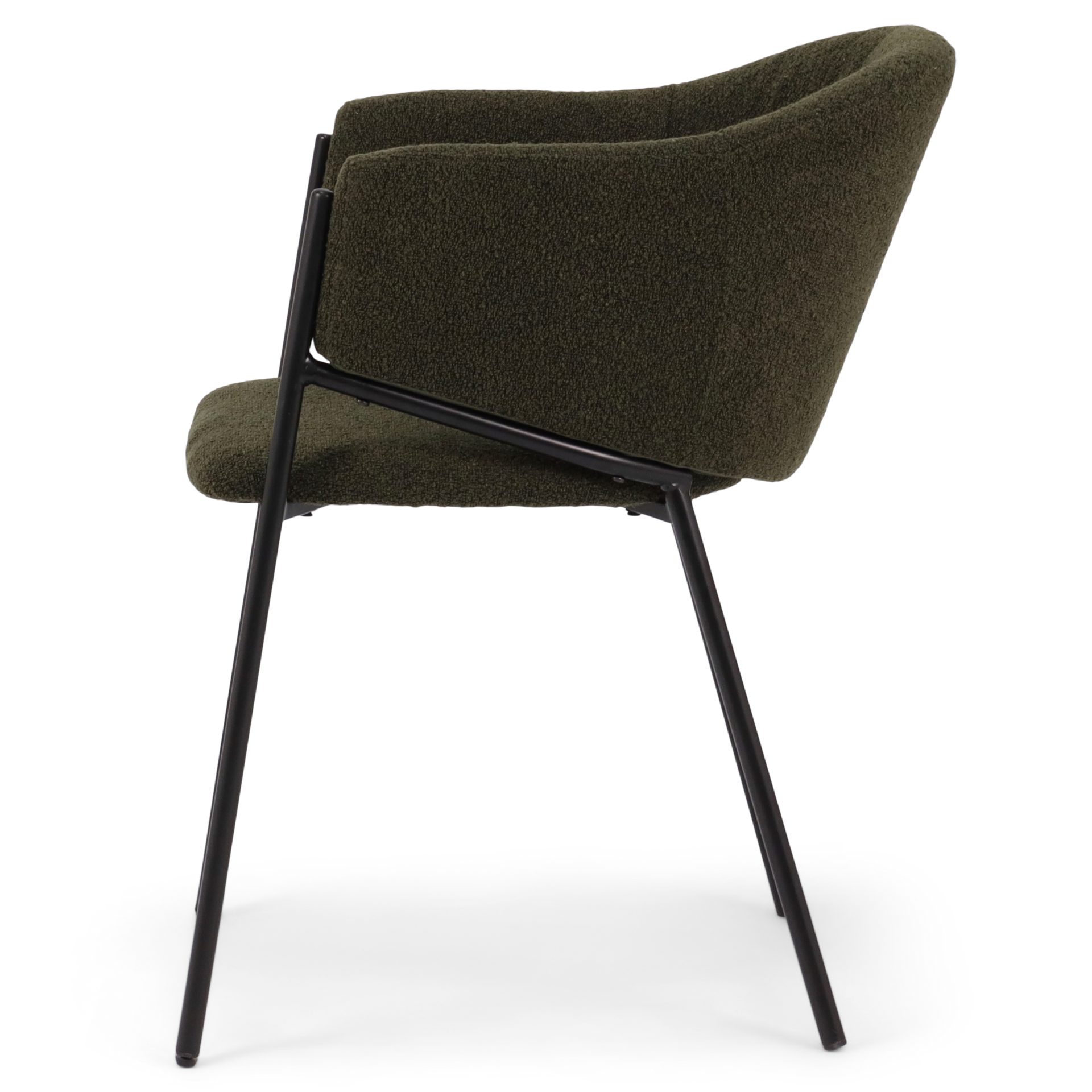 Carolina chaise de salle à manger en bouclé vert