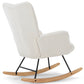 Alfred - Fauteuil à bascule avec accoudoirs - Peluche blanche