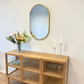 Sofie - Miroir ovale avec cadre en laiton/doré 50 x 80 cm