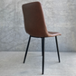 Jessi Chaise de salle à manger - Cuir synthétique brun avec pieds en métal noir