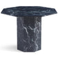 Lagoni - Table ronde Ø100 cm en aspect marbre noir
