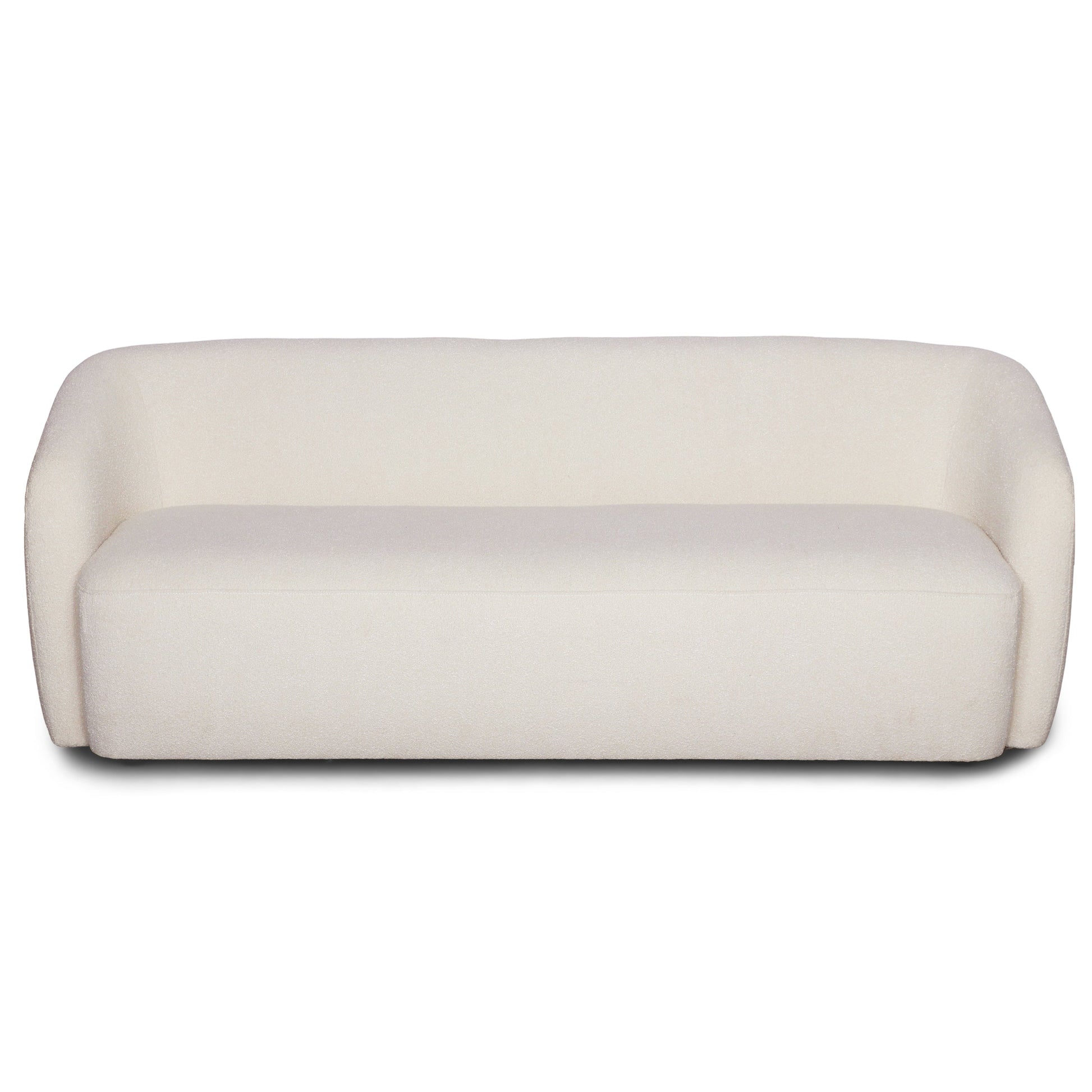 Melisa - Canapé 2 places en bouclé blanc L: 173 x P: 84 x H: 66 cm
