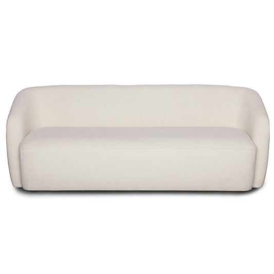 Melisa - Canapé 2 places en bouclé blanc L: 173 x P: 84 x H: 66 cm