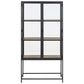 Seaford - Vitrine en verre - Acier noir 77 x 35 x 150 cm