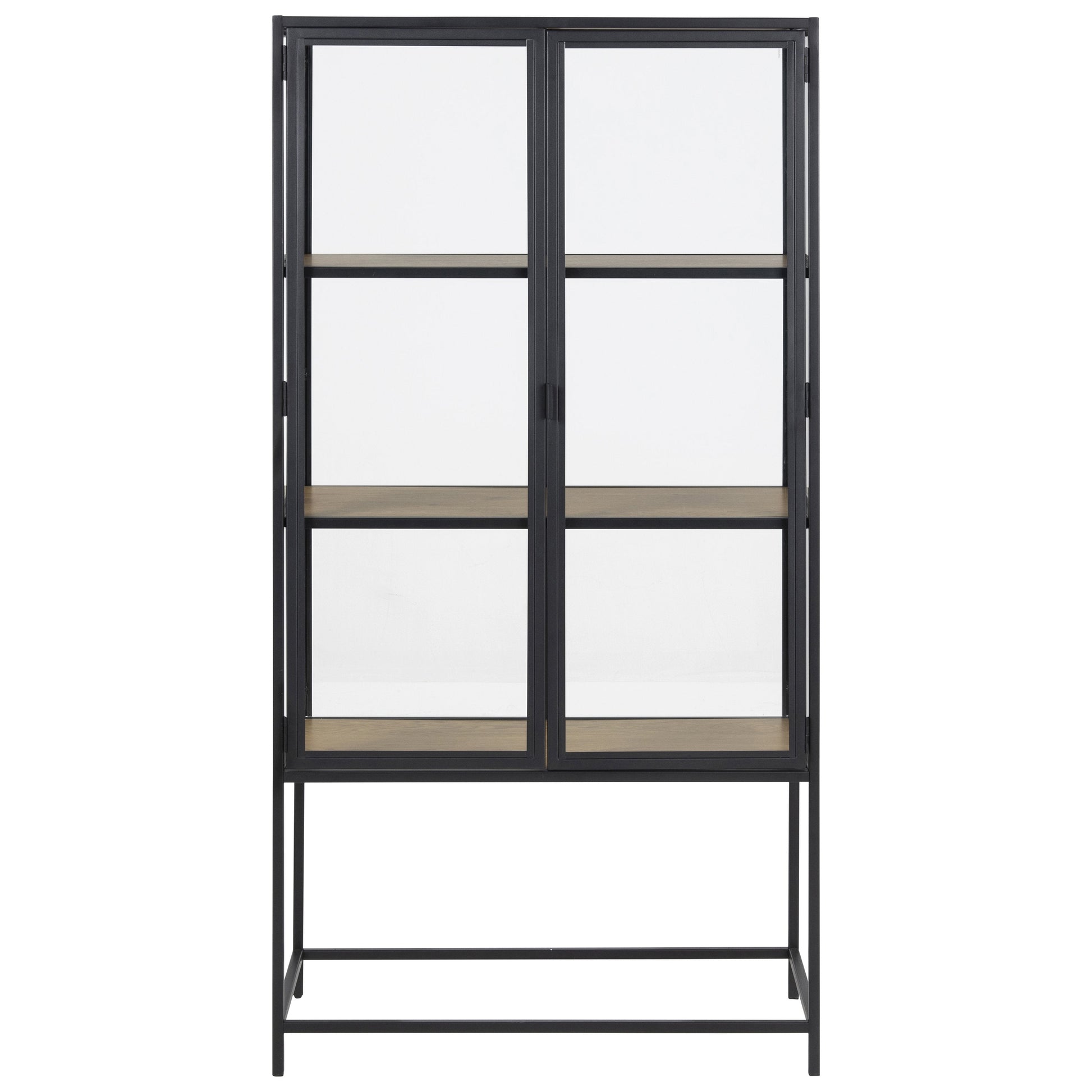 Seaford - Vitrine en verre - Acier noir 77 x 35 x 150 cm