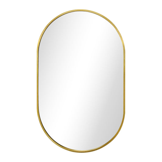Sofie - Miroir ovale avec cadre en laiton/doré 50 x 80 cm