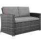 Canapé de jardin lounge en rotin Pour 4 personnes Design courbé