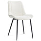 Elisa - Chaise de salle à manger en tissu bouclé blanc