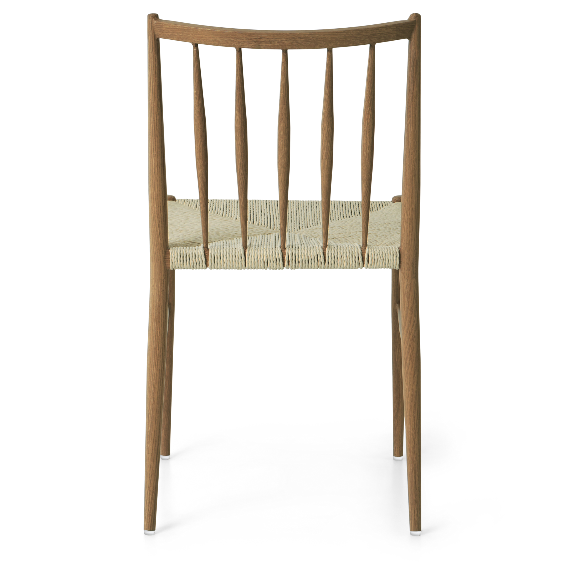 Elena - Chaise de salle à manger design en bois de noyer avec assise tressée