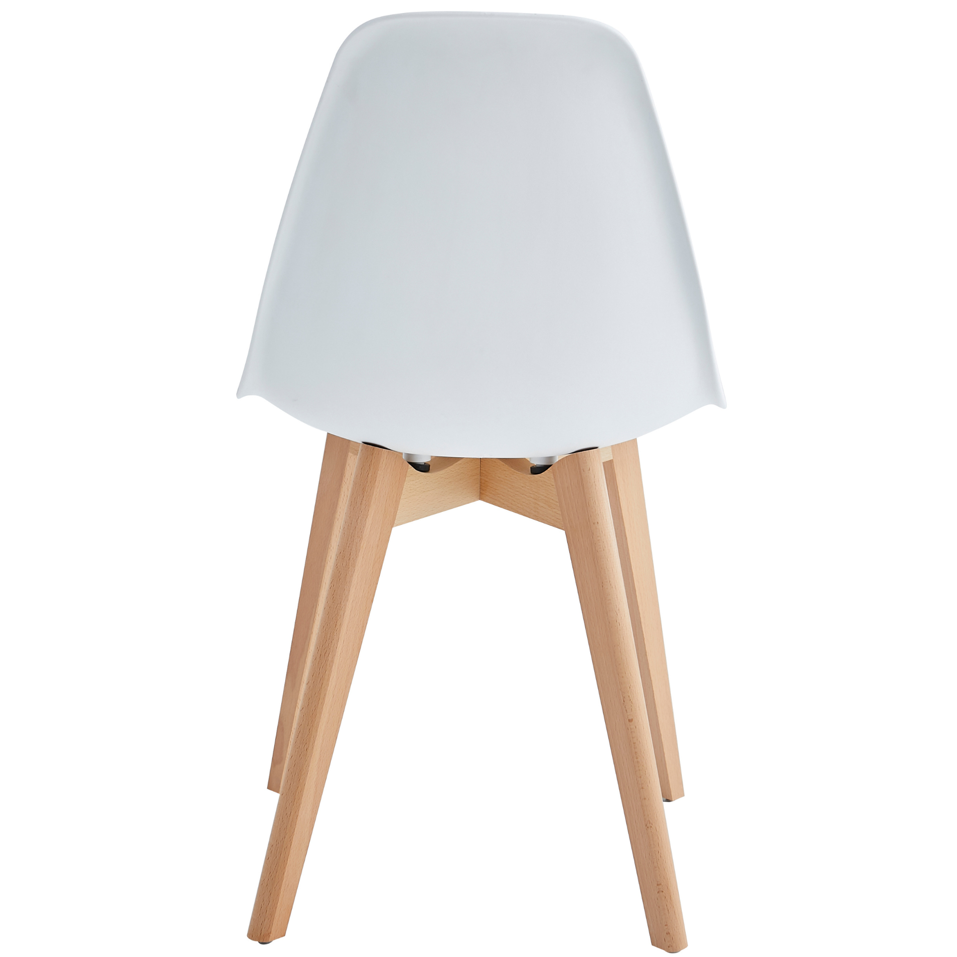 Jessica - Chaise de salle à manger blanche avec pieds en bois