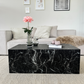 Adele - Table basse rectangulaire en aspect marbre noir 100 x 50 cm