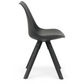 Aria - Chaise de salle à manger noire avec pieds en bois noirs