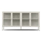 Herman - Vitrine en métal beige/verre 170 x 40 x 85 cm