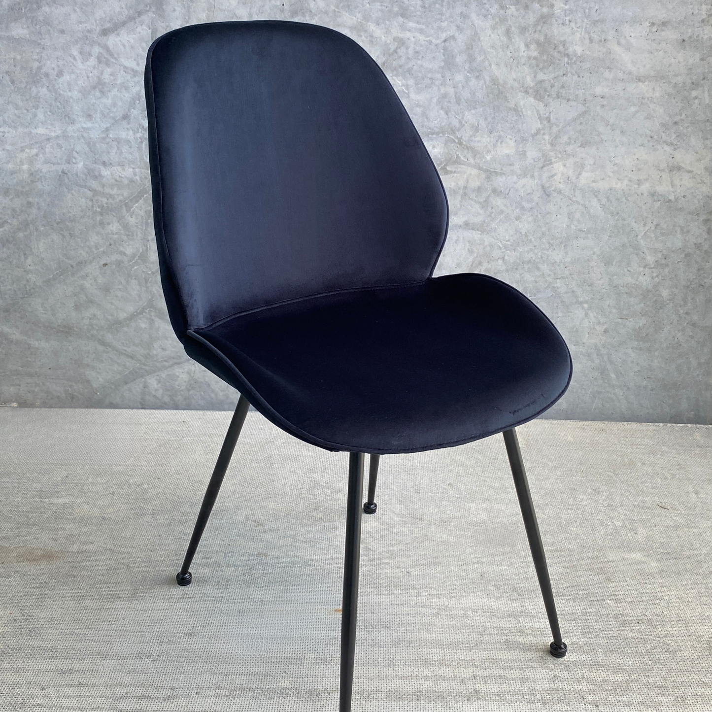 Sallie - Chaise de salle à manger en velours noir