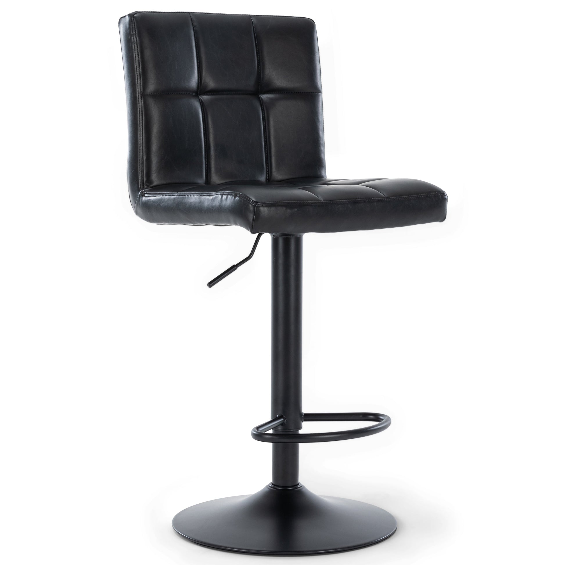 Doria - Tabouret de bar réglable en simili cuir avec rotation à 360 degrés