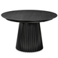 Monica - Table de salle à manger ronde à lamelles noire 120 cm