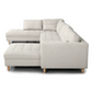 Brandy - Canapé d'angle droit beige avec méridienne L:366 x P:211 x H:80 cm