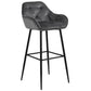 Mario - Tabouret avec dossier en velours gris 65 cm