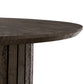 Milas - Table basse ronde en lamelles Ø80 cm en placage de chêne fumé avec pied colonne