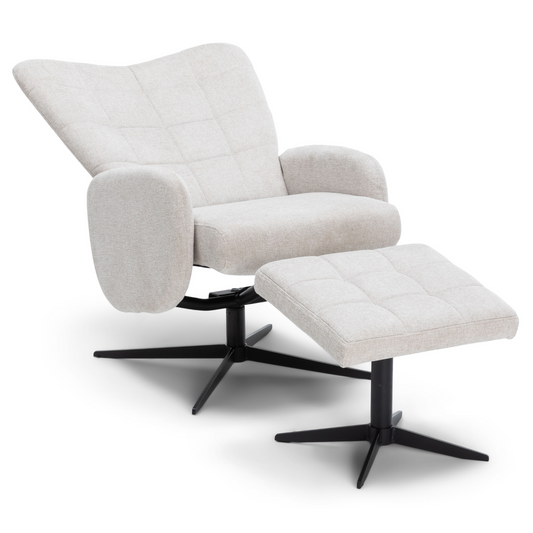 Alfred - Fauteuil inclinable avec repose-pieds - Beige