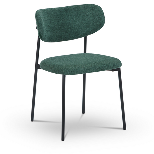 Chaise de salle à manger Lucinda - Tissu vert